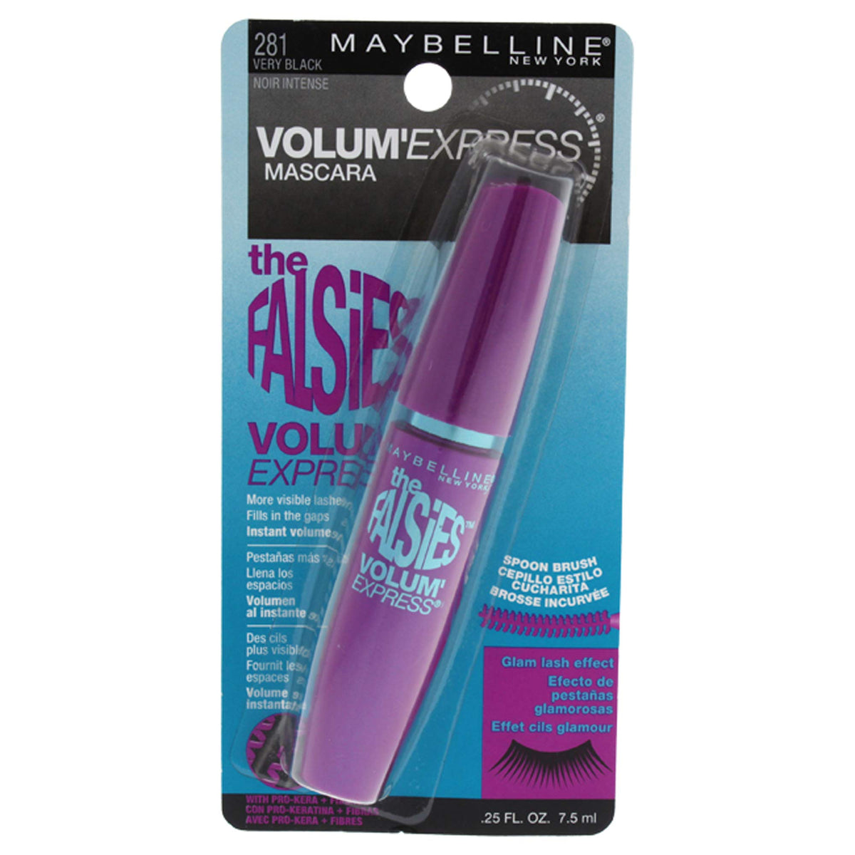 Mascara Maybelline Volum Express The Falsies, brosse cuillere, volume impressionnant et separation des cils