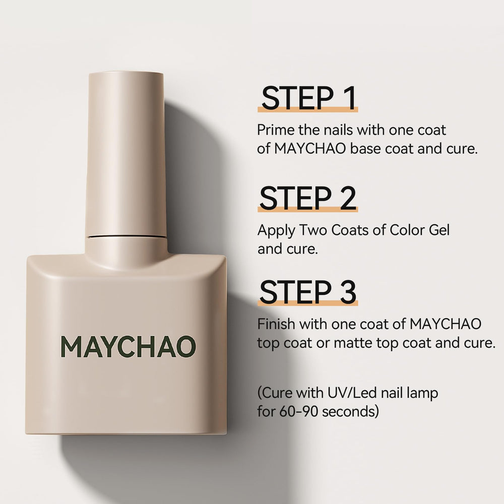 Base et top coat requis pour une finition durable.