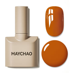Vernis gel MAYCHAO orange, flacon prêt pour application rapide.