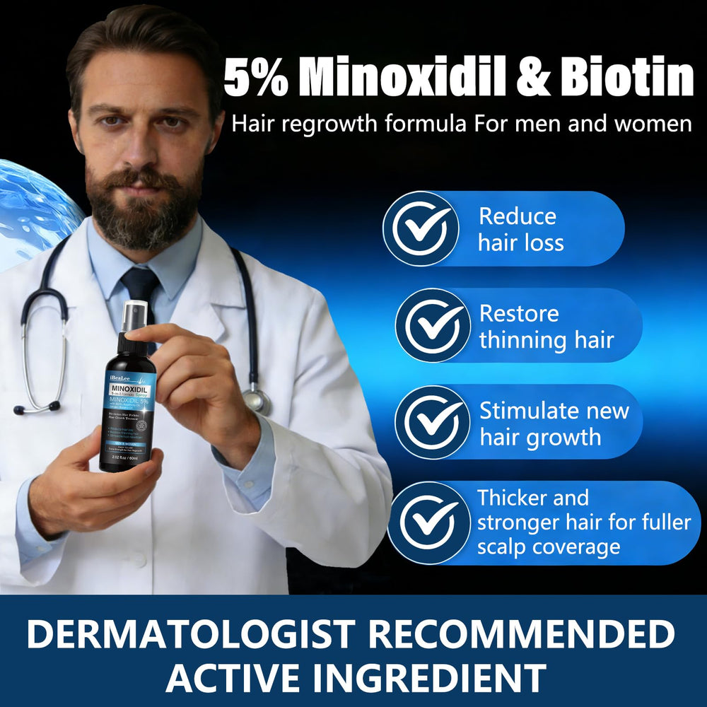 Biotine, Batana et Romarin présents dans Mayferte Minoxidil pour soin ciblé.