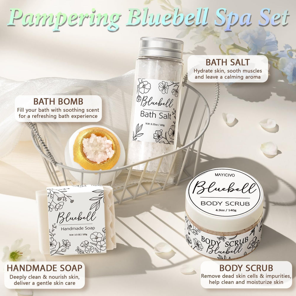 MAYICIVO sel-bain-bluebell : douceur et peau satinée après la baignade.