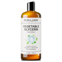 MAYJAM Glycérine végétale pure en bouteille 473 ml, hydratation douce pour la peau.