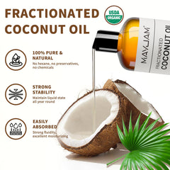 MAYJAM huile coco fractionnée versement : application douce pour cheveux et peau
