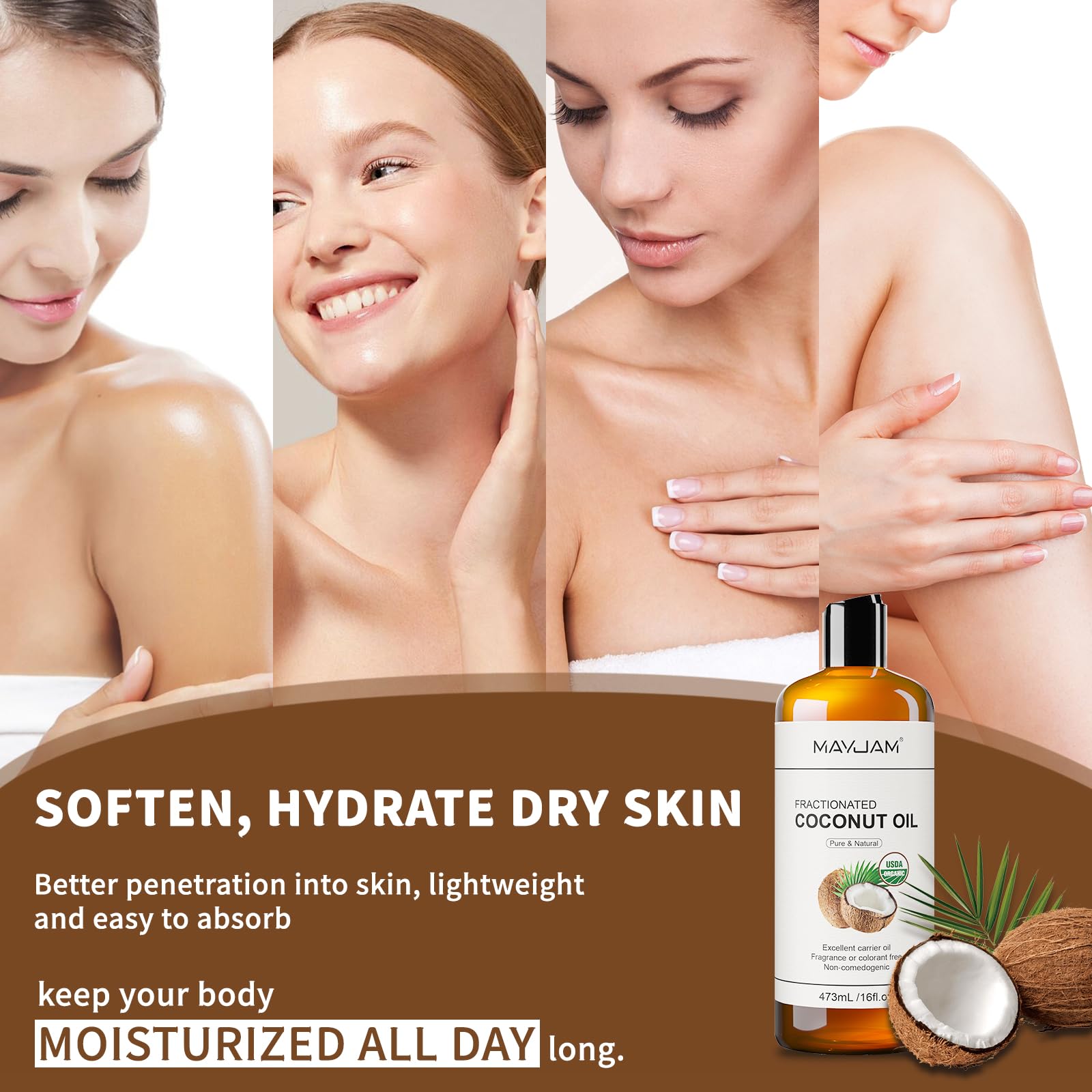 MAYJAM huile coco-massage-corps: huile polyvalente pour massage et peau