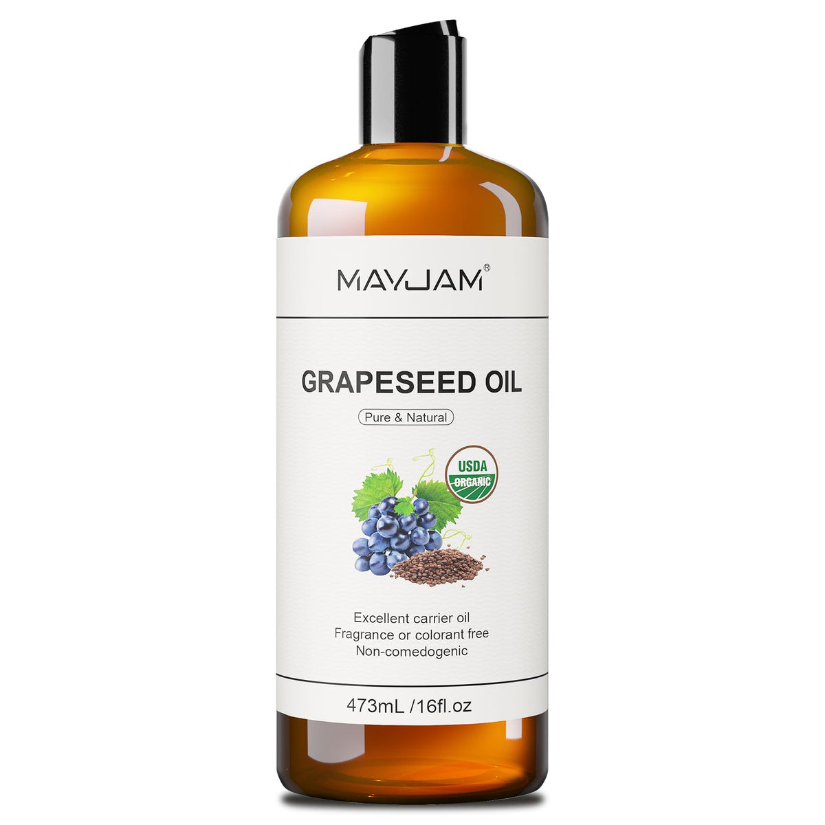MAYJAM huile-graines-raisin bouteille : hydratation légère et naturelle.