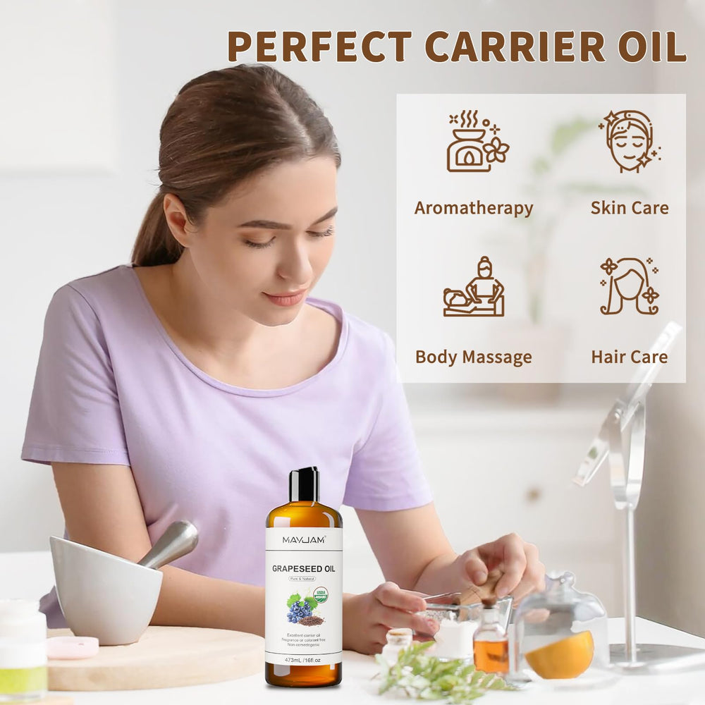 MAYJAM huile-graines-raisin carrier : support idéal pour huiles essentielles.