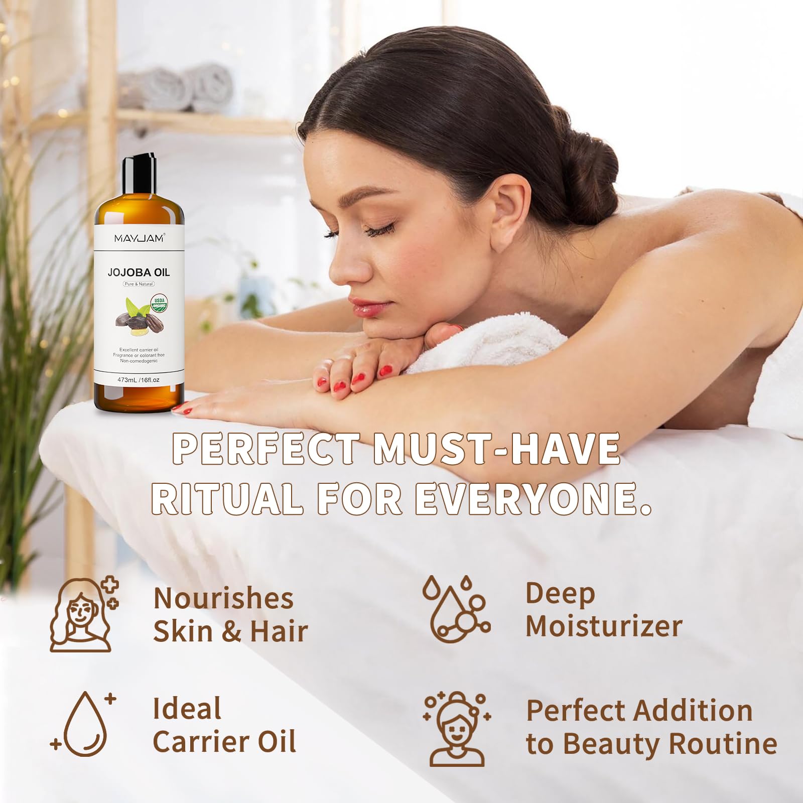 MAYJAM huile jojoba soin des ongles, cuticules nourries.