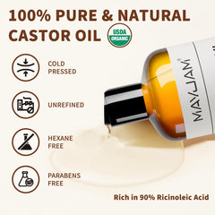 Application cheveux MAYJAM huile de ricin – nourrissante et hydratante pour longueurs
