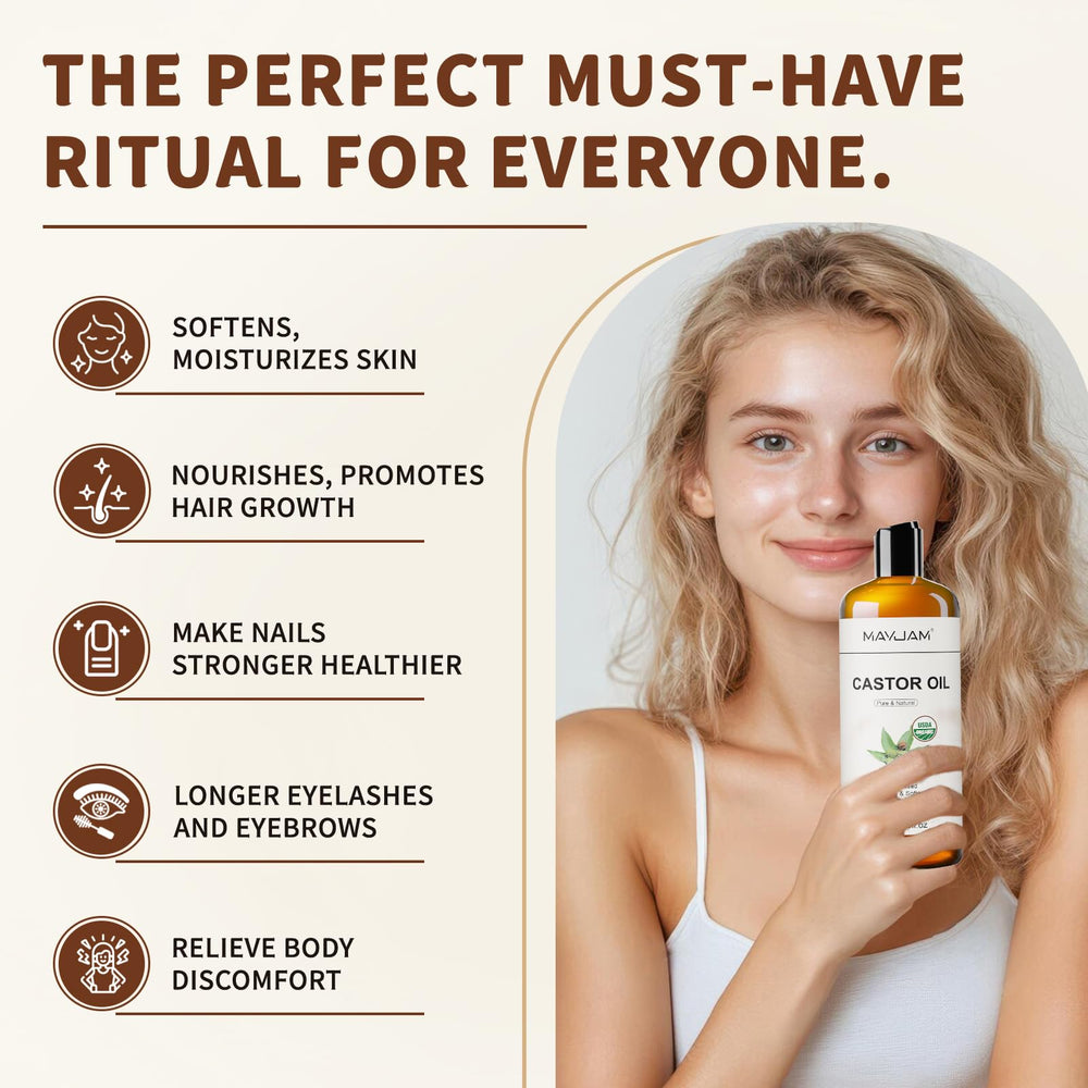 Cils et sourcils MAYJAM huile de ricin – nourrissement et brillance