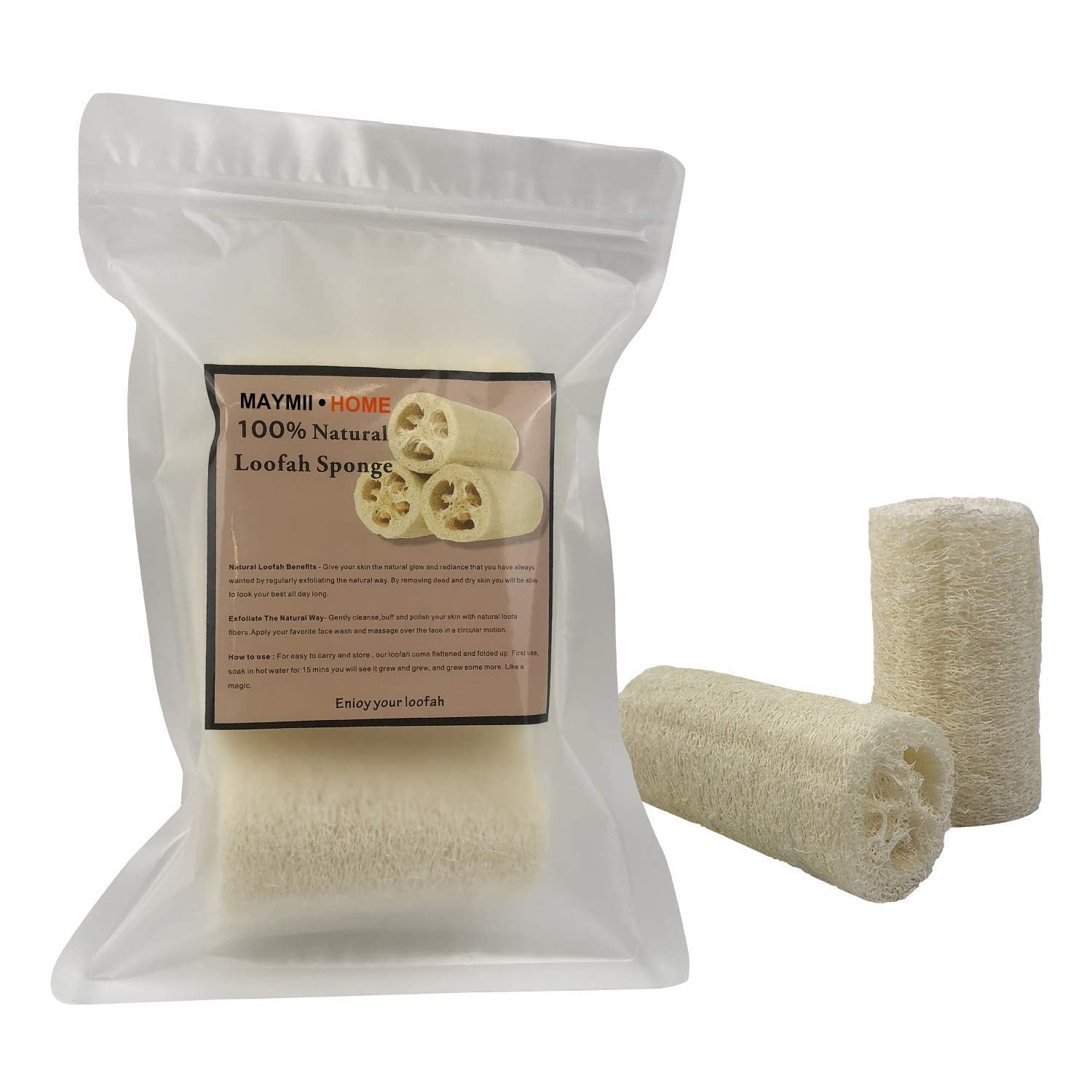 Éponge luffa MAYMII·HOME, texture exfoliante naturelle prête à l emploi