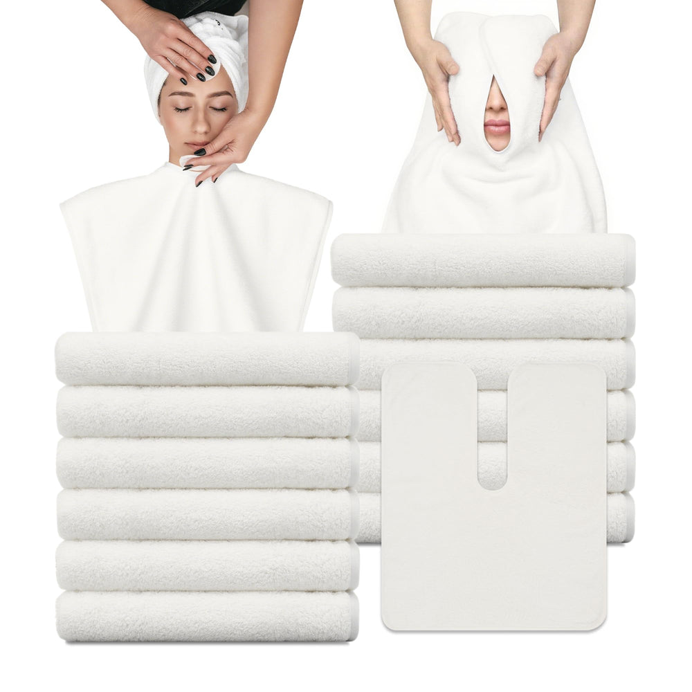 Mayoken serviettes visage en forme U, confort optimal pour soins faciaux et spa.