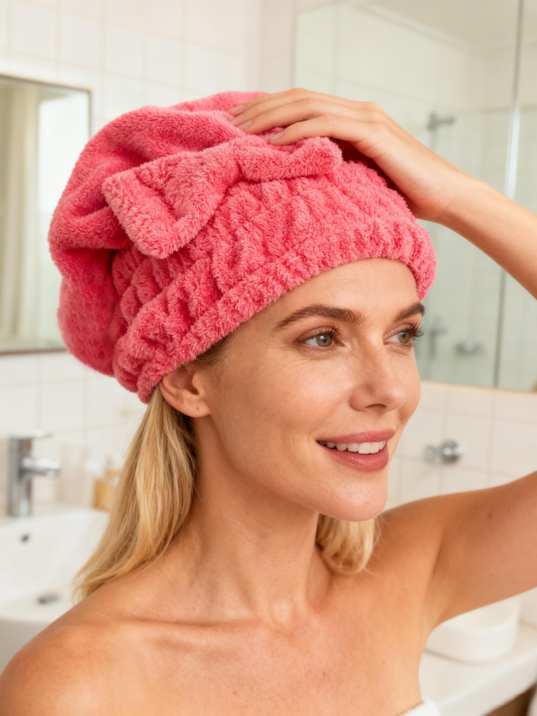 MAYOUTH turban-protection-cheveux-frisottis, réduit les frisottis après la douche.