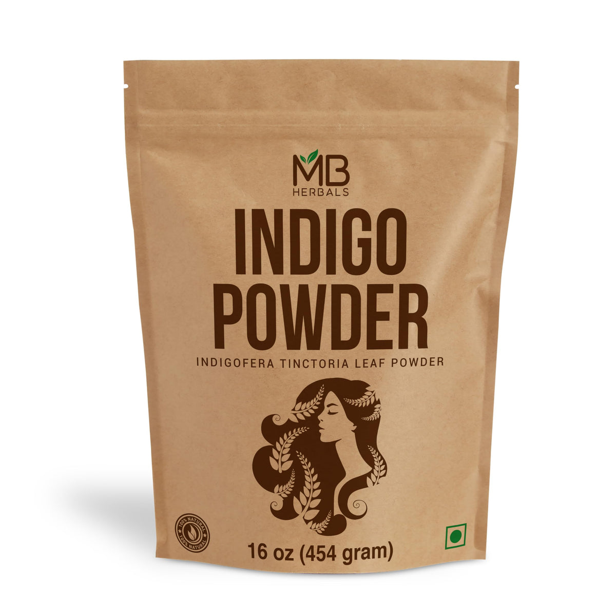 MB Herbals Indigo Poudre: feuilles Indigofera pour coloration naturelle bleu profond des cheveux