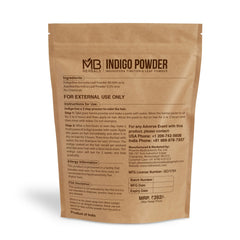 MB Herbals Indigo Powder poudre finement moulue pour coloration naturelle des cheveux.