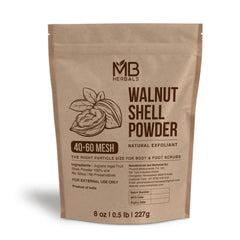 MB Herbals poudre coquilles noix texture gros grain prête à l'emploi pour gommages
