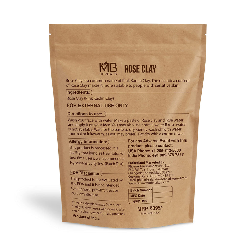 MB Herbals Rose Clay : texture masque, exfolie légèrement et révèle l'éclat.