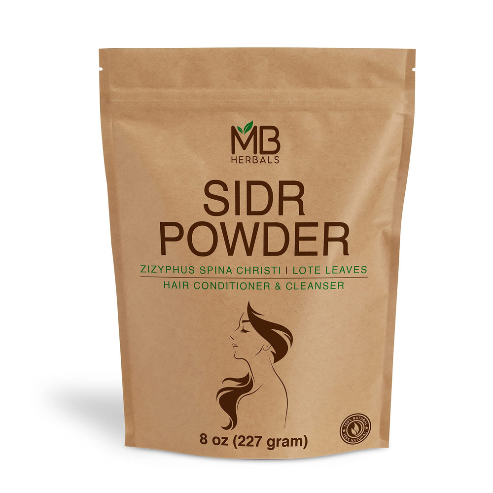 MB Herbals Sidr Poudre Feuilles, soin capillaire doux pour cheveux fragiles et brillants.