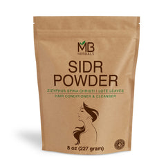 MB Herbals Sidr Poudre Feuilles, soin capillaire doux pour cheveux fragiles et brillants.