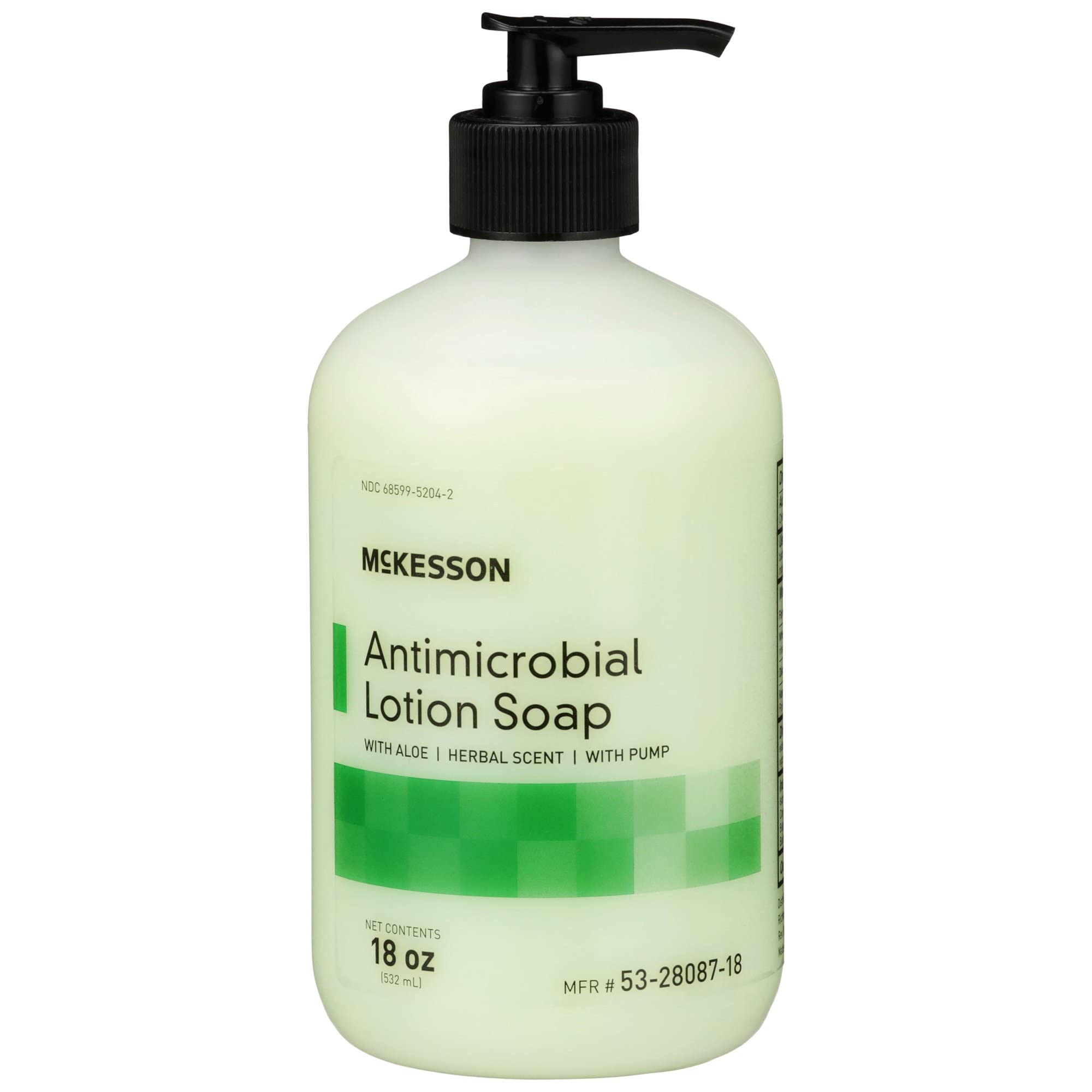 McKesson Lotion mains antimicrobienne Aloe, bouteille-pompe 18oz pour mains propres et hydratées.