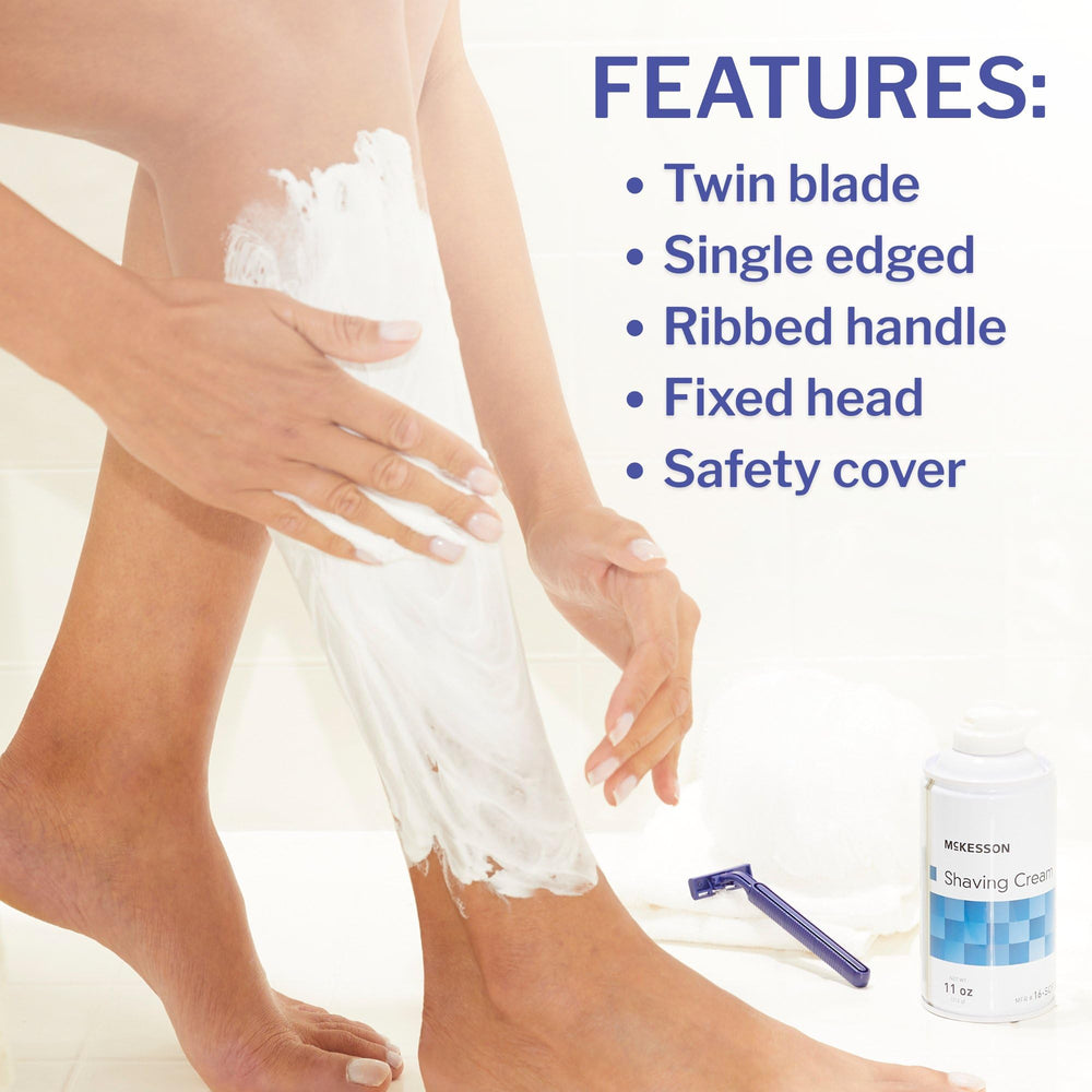 Poignee antiderapante McKesson pour un rasage controle et confortable.