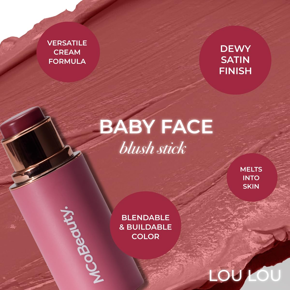 MCoBeauty Baby Face Stick sur les lèvres pour un effet bonne mine léger.