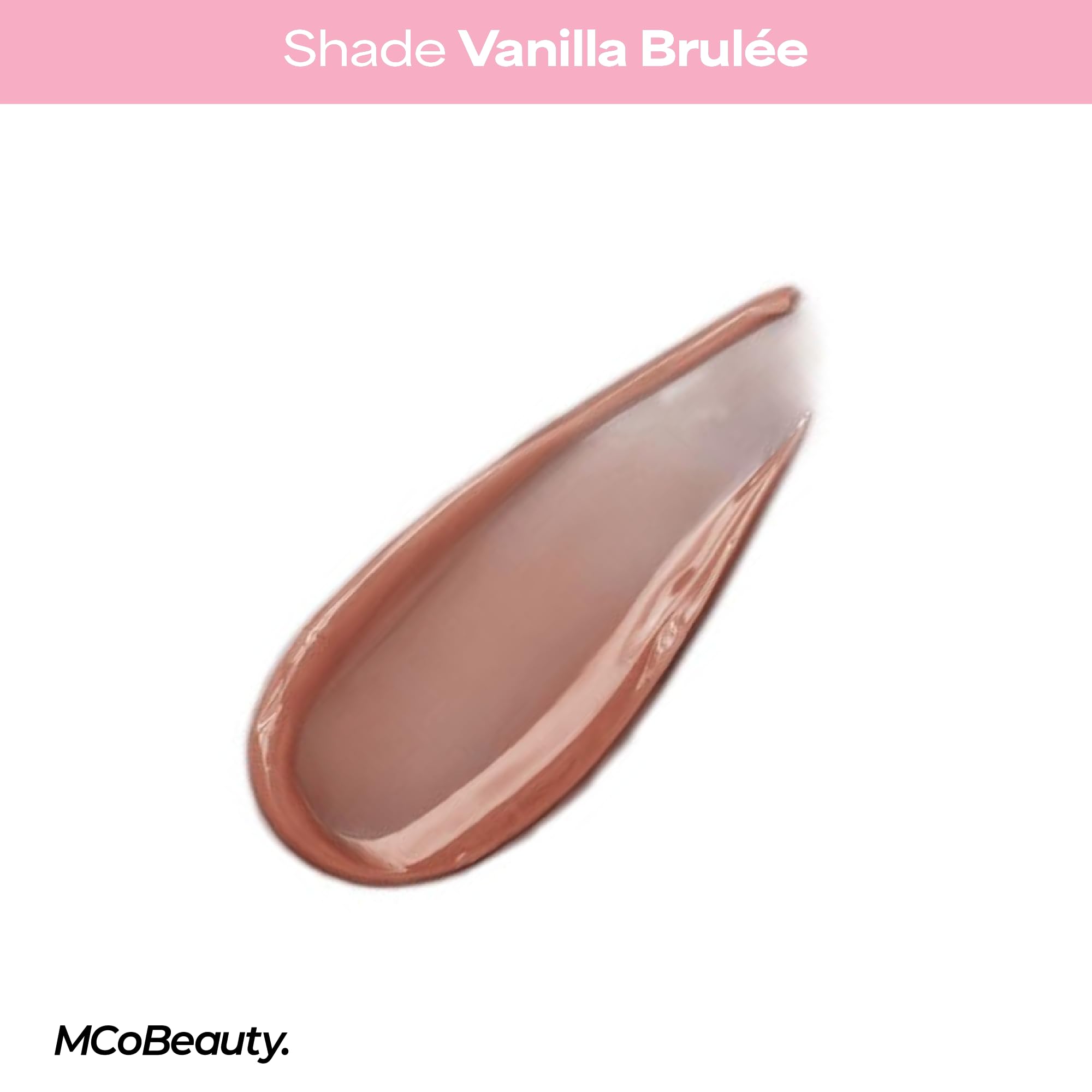 MCoBeauty Peptide Lip Treatment Vanilla Brulee, application sur lèvres comme base hydratante.
