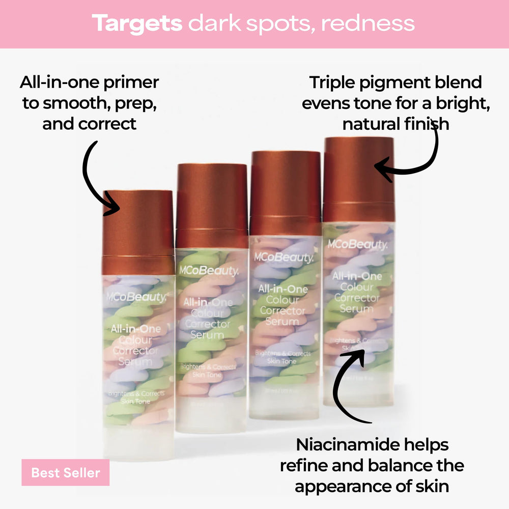 MCoBeauty primer teinte lavande atténue les dominantes et lisse le teint.