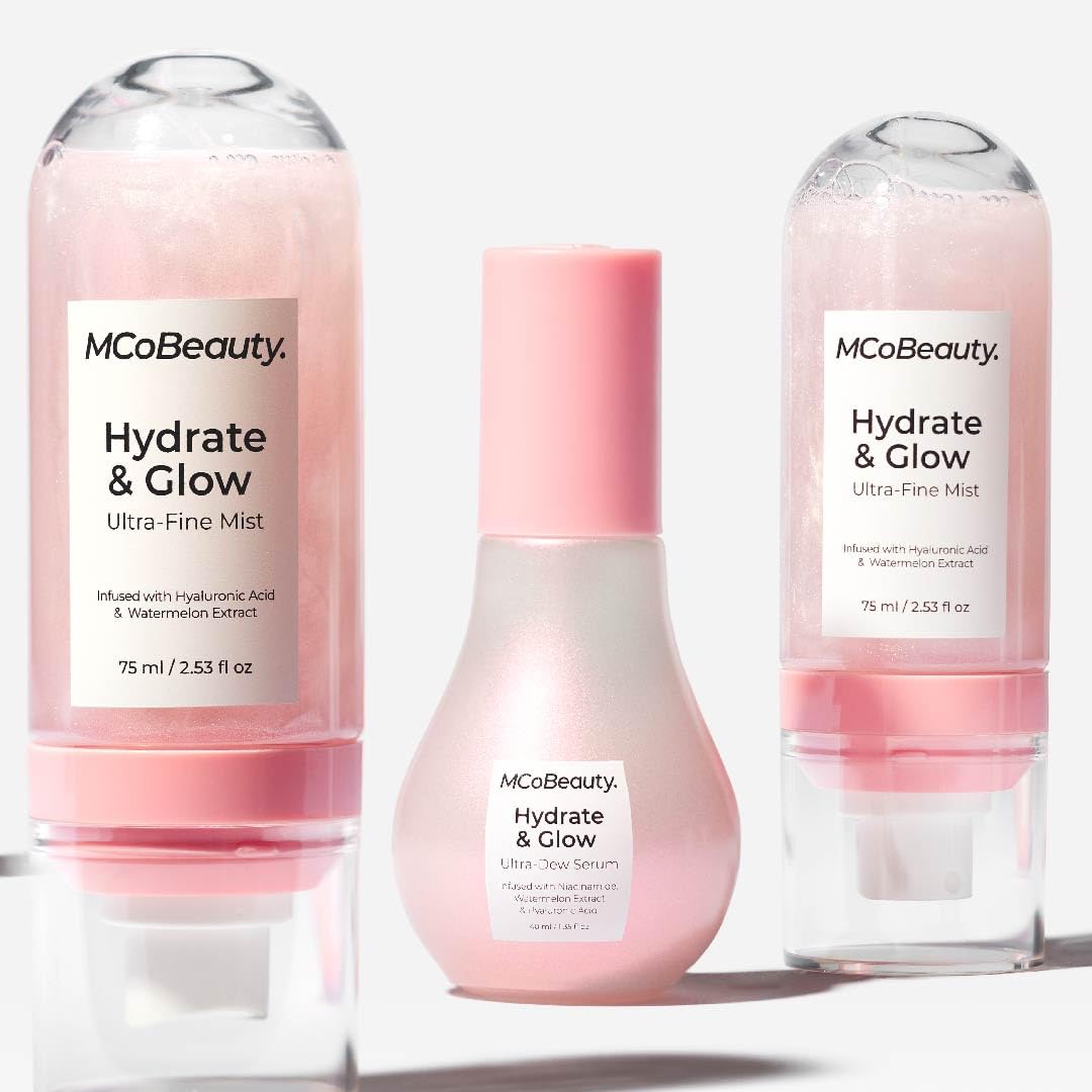 MCoBeauty Hydrate & Glow avec aloé vera et hyaluronique pour rafraîchir la peau.