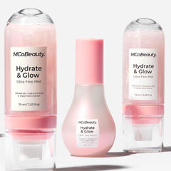 MCoBeauty Hydrate & Glow avec aloé vera et hyaluronique pour rafraîchir la peau.