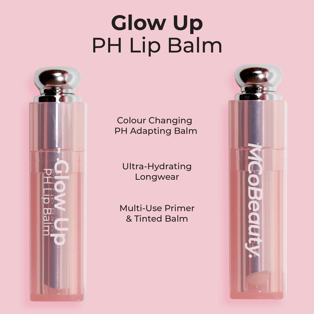 Texture crème du baume à lèvres MCoBeauty Glow Up pour lèvres douces et hydratées.