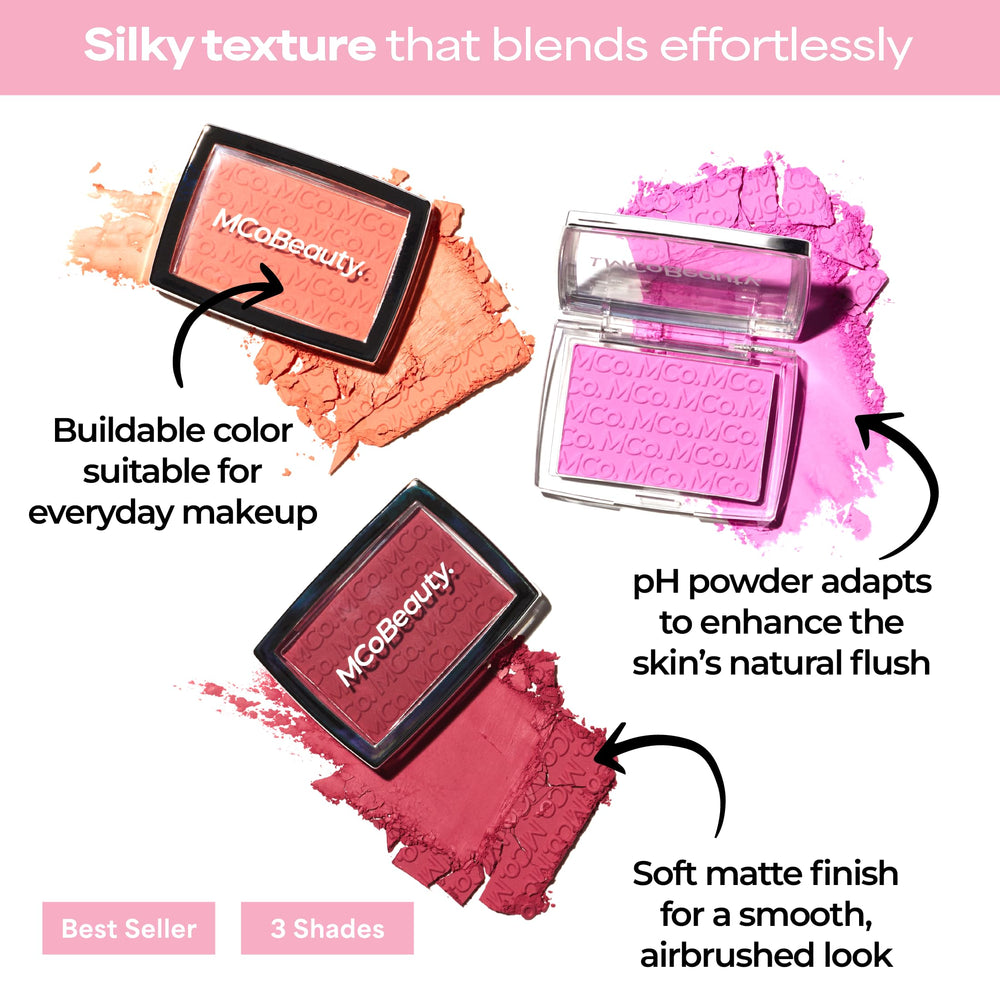 MCoBeauty Glow Up pH Blush offre une lueur naturelle sans brillance.