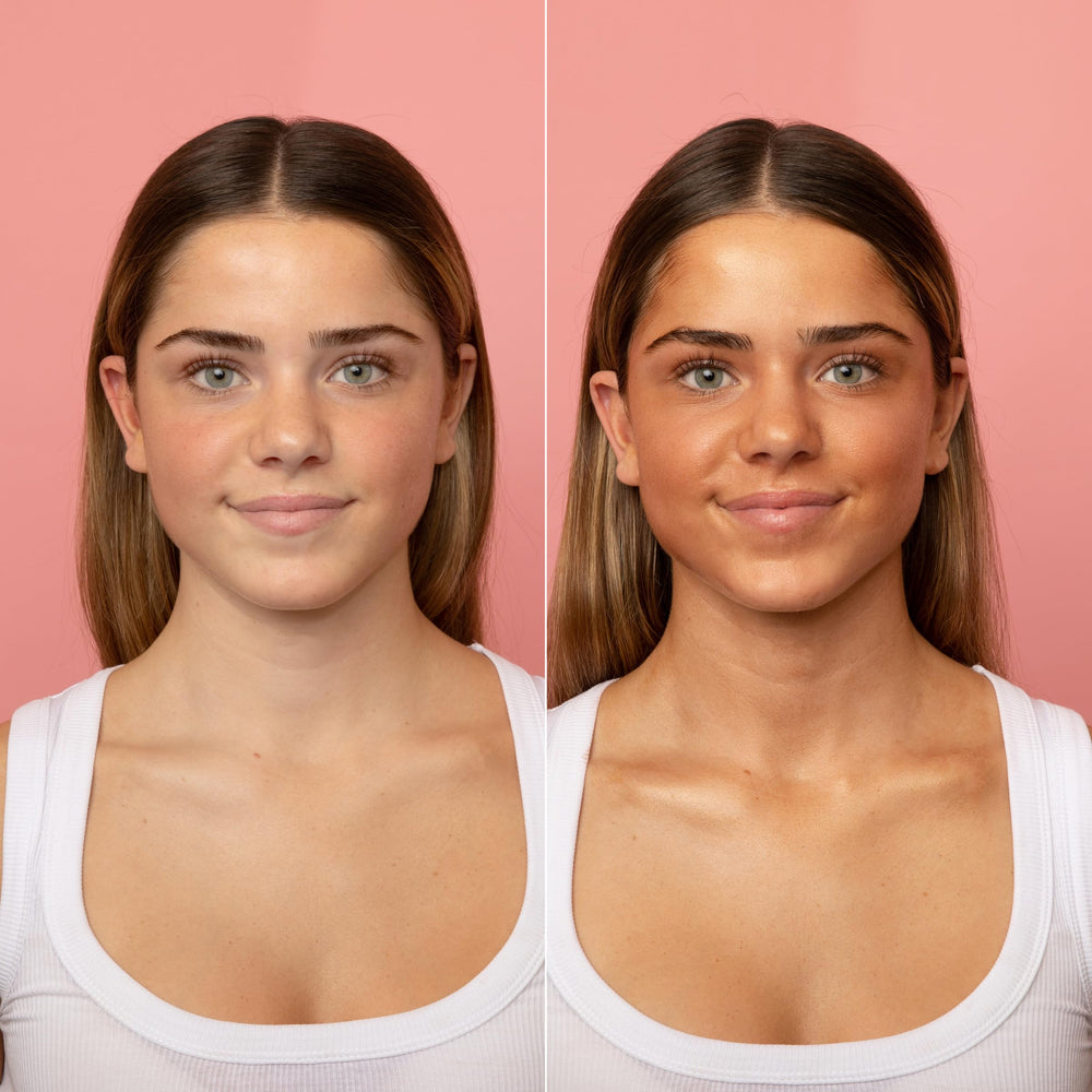 MCoBeauty Super Glow Bronzing Drops — reflets satinés qui intensifient l'éclat quotidien.