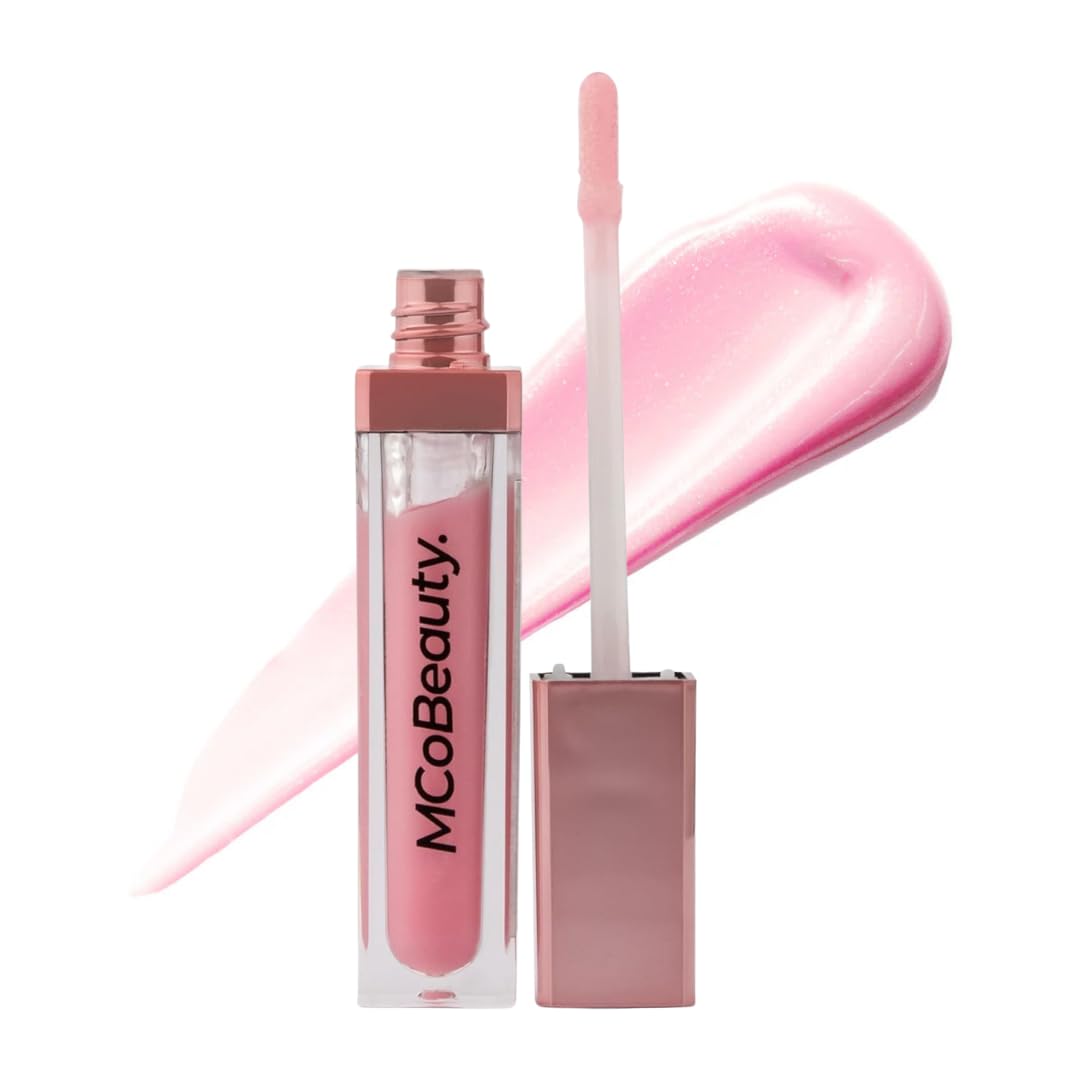 MCoBeauty Lip Lights Shine Gloss affiche une brillance verre sur les lèvres pour un effet lumineux.