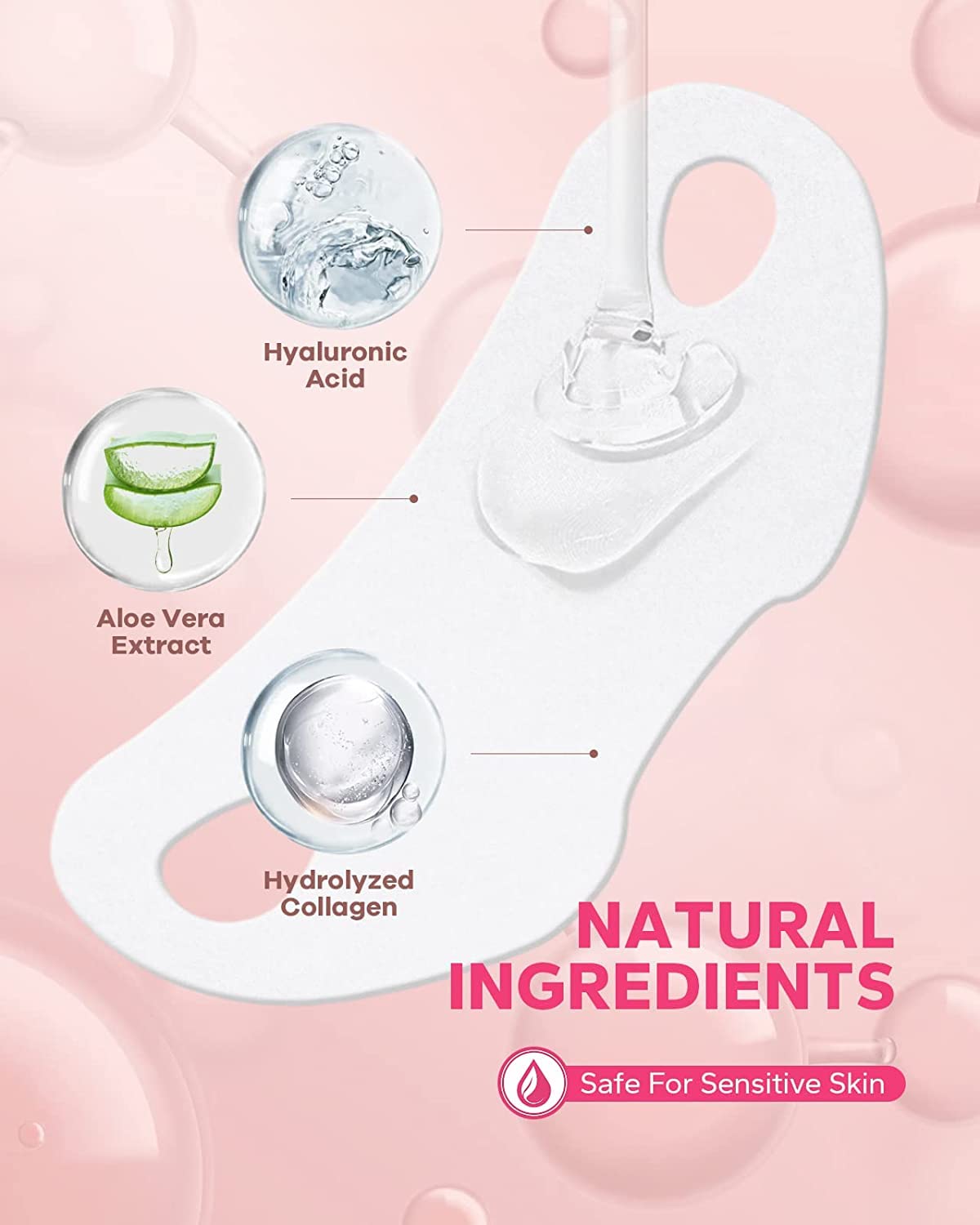 MCOMCE FairyFace Ingrédients: acide hyaluronique, aloe vera et algues pour l’hydratation.