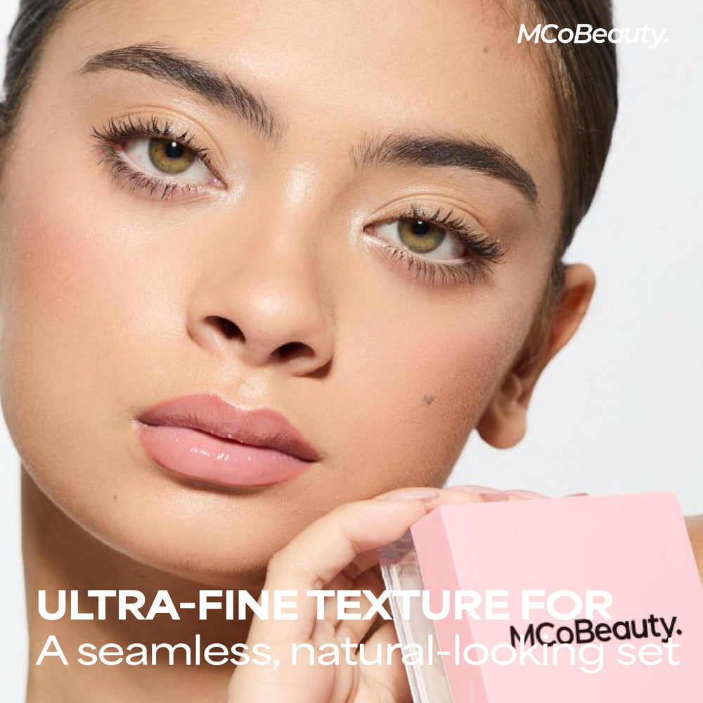 MCoBeauty Poudre libre translucide : fixation du maquillage sans effet lourd.