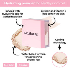 MCoBeauty Poudre libre translucide : sensation fraîche à l’application sans lourdeur.