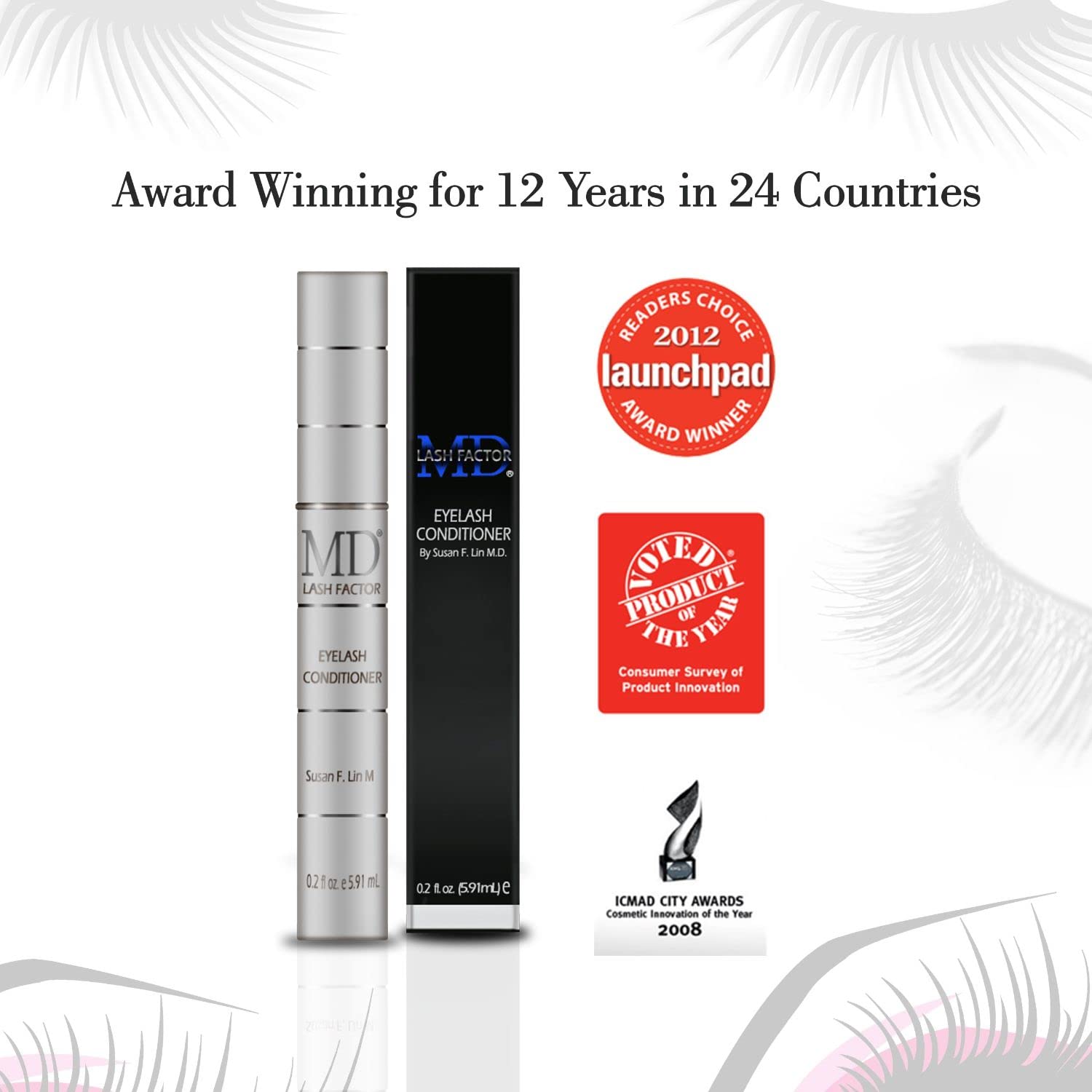 Produit MD Lash Factor sans cruauté animale pour une routine éthique.