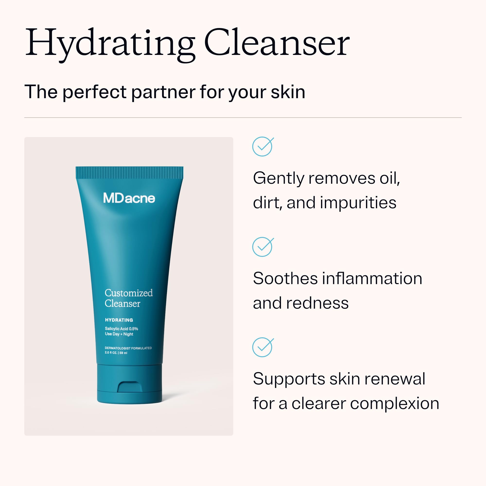 MDacne extrait de thé vert hydrate et protège la peau.
