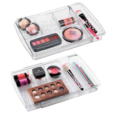 Organisateur maquillage extensible mDesign pour tiroir, rangement clair et personnalisé.