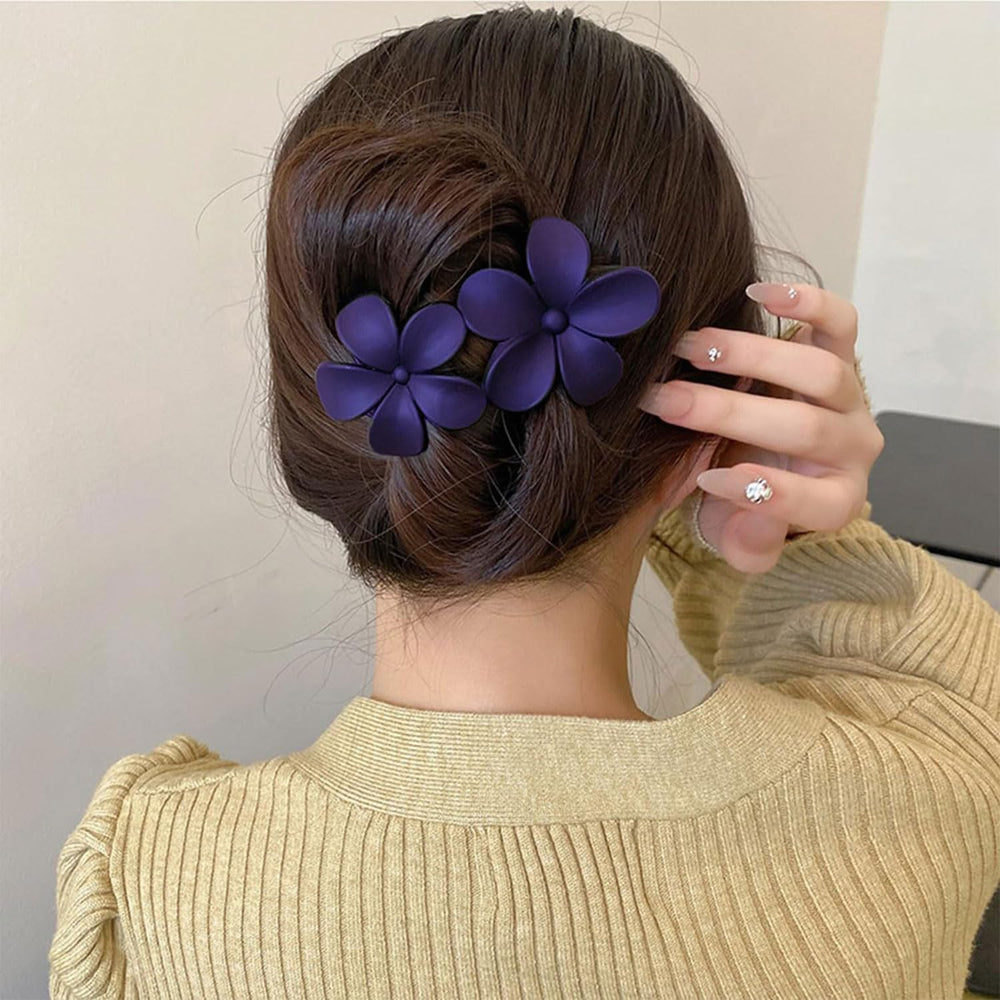 Mdscve Pinces Flower Flat bleu, couleur vive et prise sûre pour coiffures rapides.