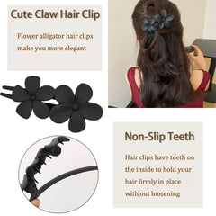 Mdscve Pinces Flower Flat verte, allure naturelle et fixation confortable.