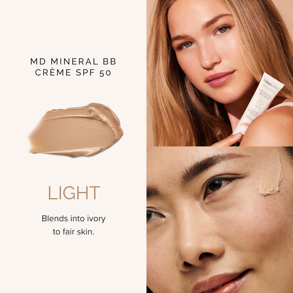 Texture mousse douce de MDSolarSciences BB Crème SPF 50 pour une application fluide.