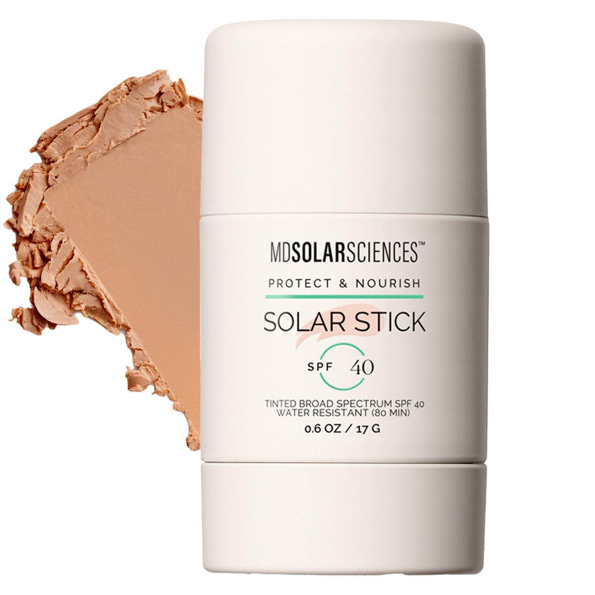 Stick minéral teinté mdsolarsciences: SPF40 pour un teint naturel.