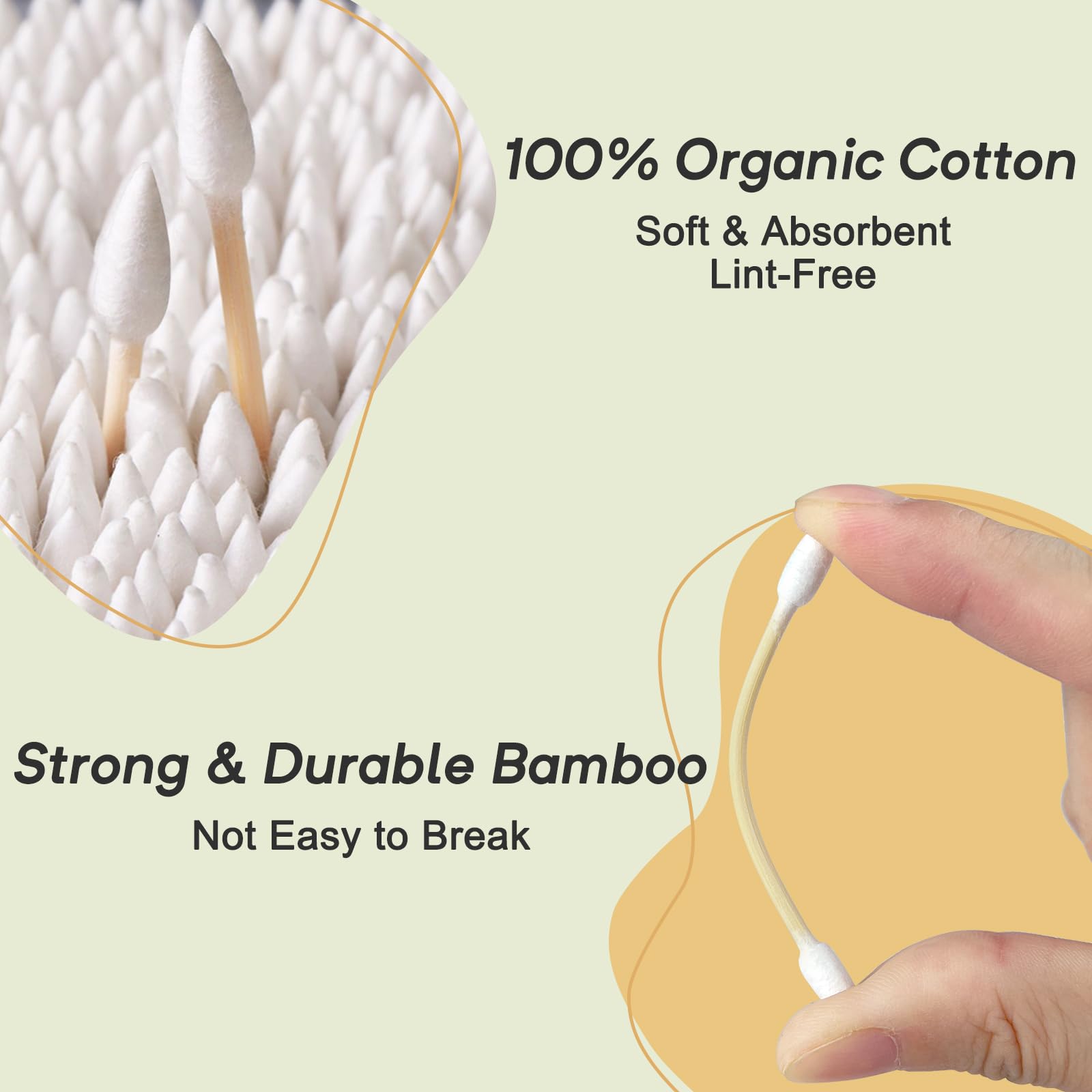 Meanhoo bâtonnets bambou durables avec double pointe précision.