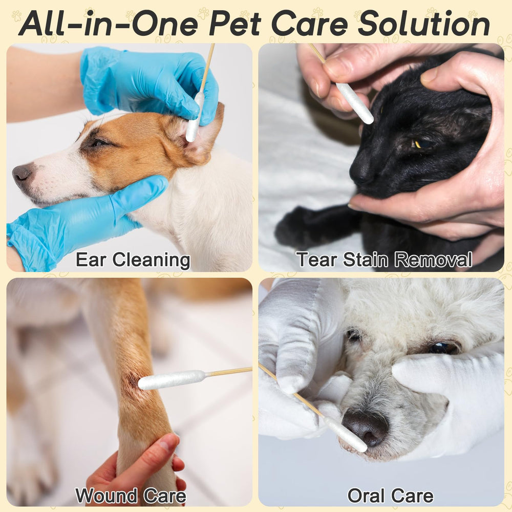Meanhoo kit de nettoyage professionnel pour chiens avec coton-tiges larges et absorbants