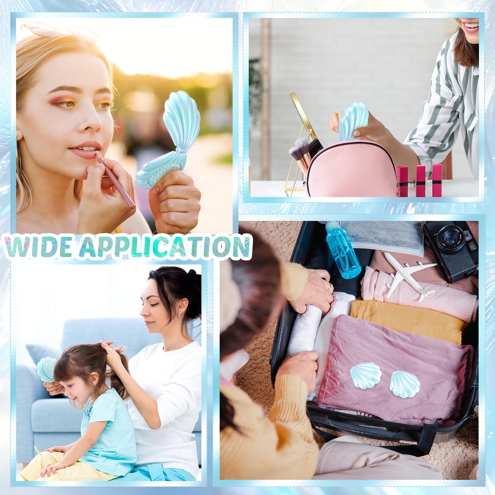 Meanplan brosse-cheveux accessoire-beaute compact bleu pour sacs
