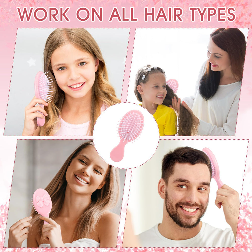 Meanplan brosse mini-coquette rose usage quotidien pour cheveux propres et soignés.