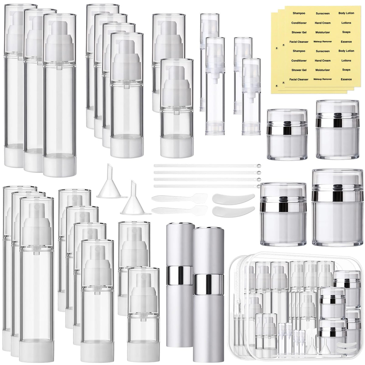 Meanplan ensemble 43 pots airless voyage, organisation pratique