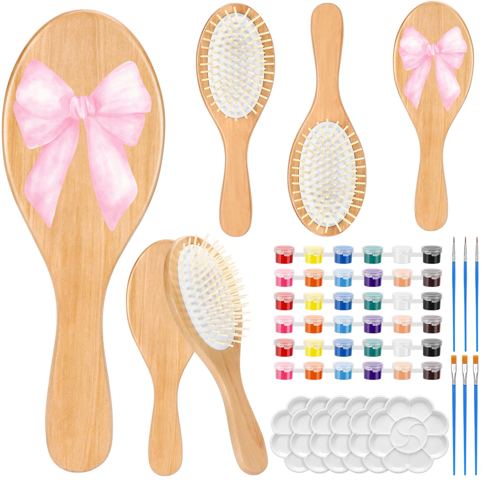 Meanplan ensemble brosses cheveux bois à peindre: personnalisation créative pour votre routine capillaire.