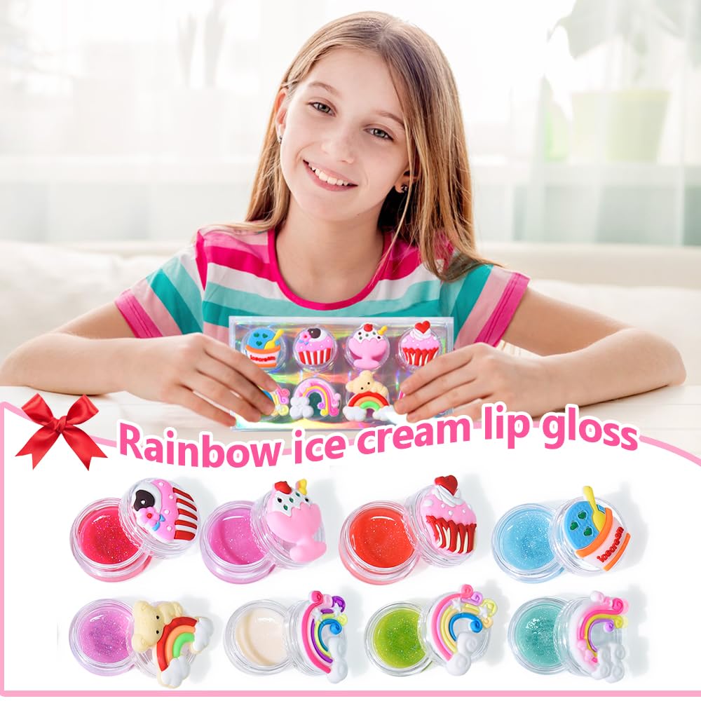Mebtmel boite cupcake arc-en-ciel pour baume-levres pratique